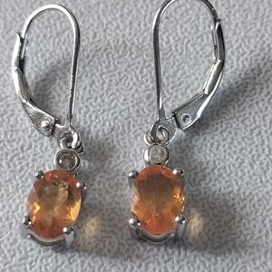 Mexican fire opal Leverback Earrings